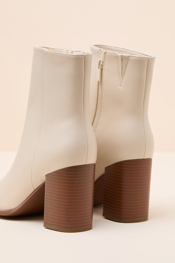 Paisley Ivory Ankle Booties