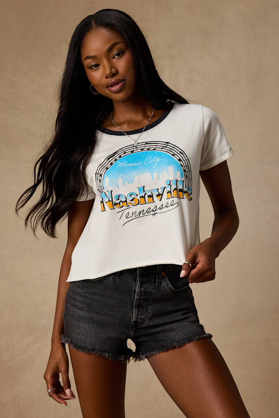 Nashville White Short Sleeve Graphic Tee