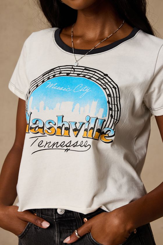 Nashville White Short Sleeve Graphic Tee