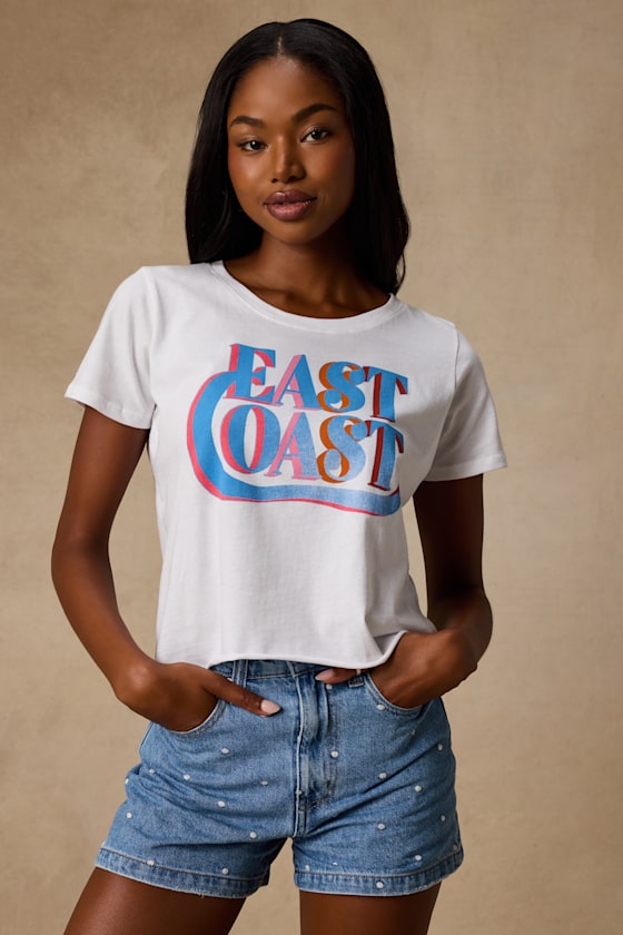 East Coast White Short Sleeve Graphic Tee