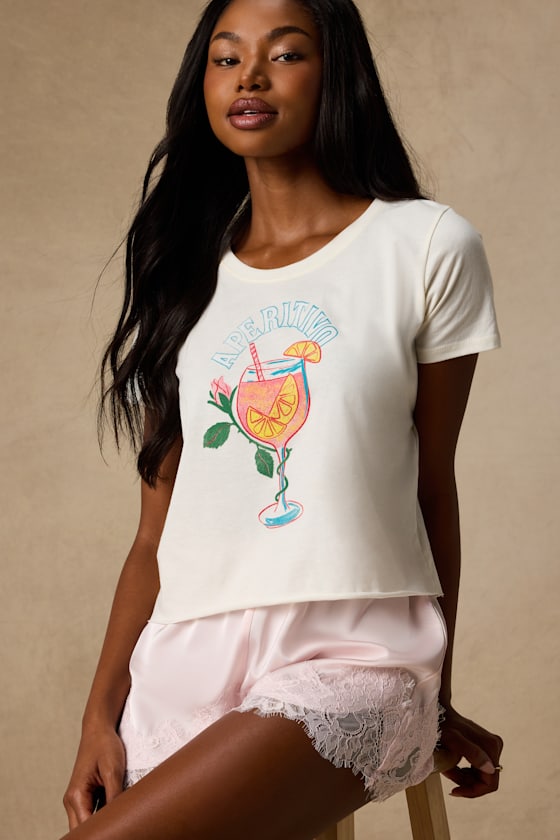 Aperitivo Ivory Short Sleeve Graphic Tee