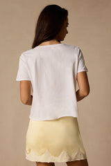 Disco Cherry White Cropped Graphic Tee