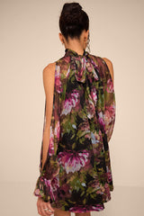 Helsi Green Multi Floral Long Sleeve Mini Dress