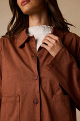 Hilary Brown Suede Collared Jacket