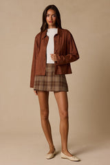 Hilary Brown Suede Collared Jacket