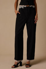 Vesper Black High-Rise Lace Pants