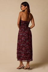 Helene Mauve Purple Floral Print Midi Dress