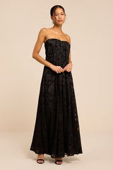 Amiri Black Floral Burnout Shift Maxi Dress