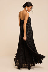 Amiri Black Floral Burnout Shift Maxi Dress