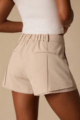 Deney Beige High-Rise Shorts