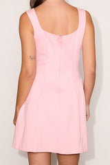 Roetta Light Pink Sleeveless Pleated Mini Dress