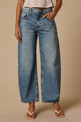 Gale Medium Wash High-Rise Barrel Jeans