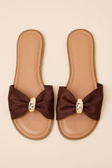 Nara Brown Suede Slide Sandals