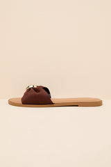 Nara Brown Suede Slide Sandals