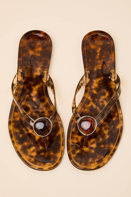 Daxley Tortoise Jelly Stone Flip Flops