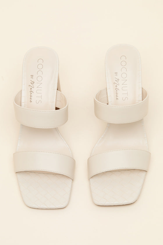 Britt Natural High Heel Slide Sandals
