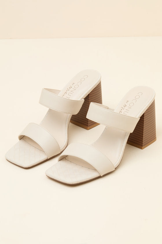 Britt Natural High Heel Slide Sandals