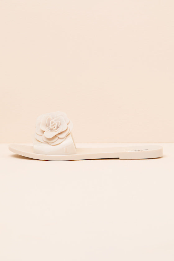 Babe Petals Beige Slide Sandals