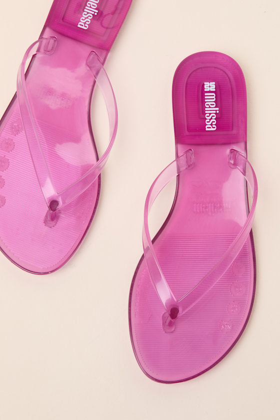Harmonic Clear Lilac Jelly Flip Flops