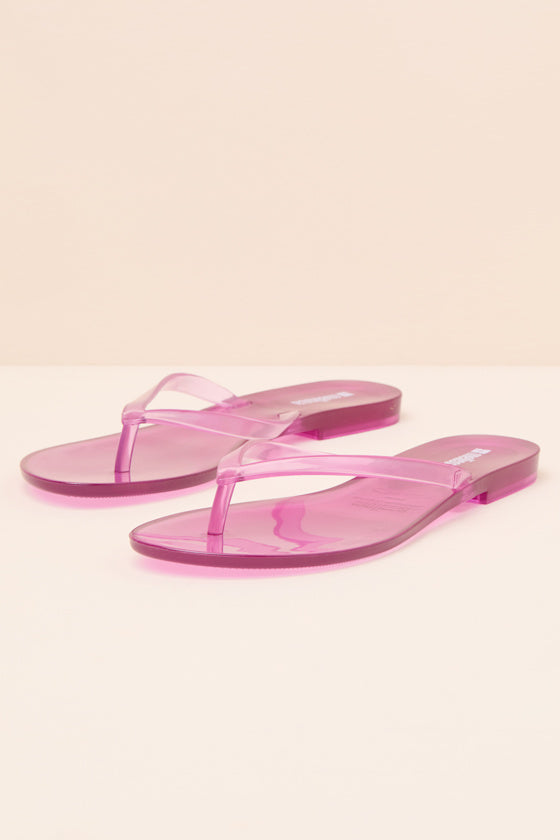 Harmonic Clear Lilac Jelly Flip Flops