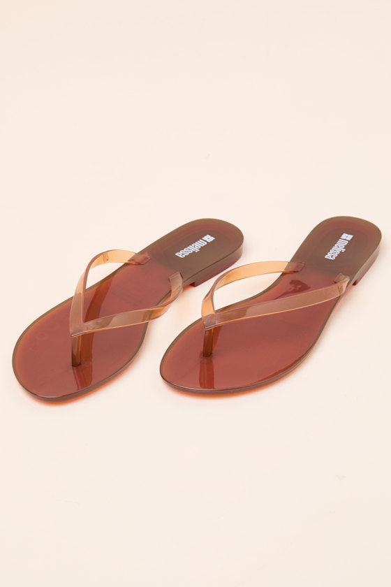 Harmonic Clear Brown Jelly Flip Flops
