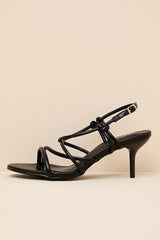 Inari Black Strappy Slingback High Heel Sandals