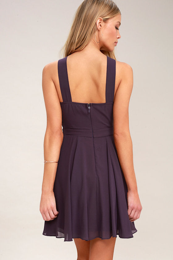 Forevermore Dusty Purple Skater Dress