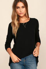 Zip to My Lou Black Sweater Top