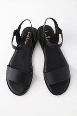 Hearts and Hashtags Black Flat Sandals
