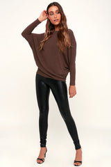 Verla Washed Plum Purple Dolman Sleeve Sweater Top