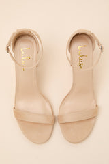 Taylor Natural Suede Ankle Strap Heels