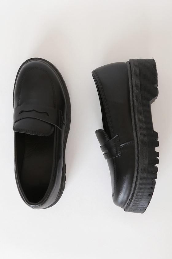 Maysie Black Flatform Loafers