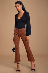 Kaylene Black V-Neck Balloon Sleeve Bodysuit