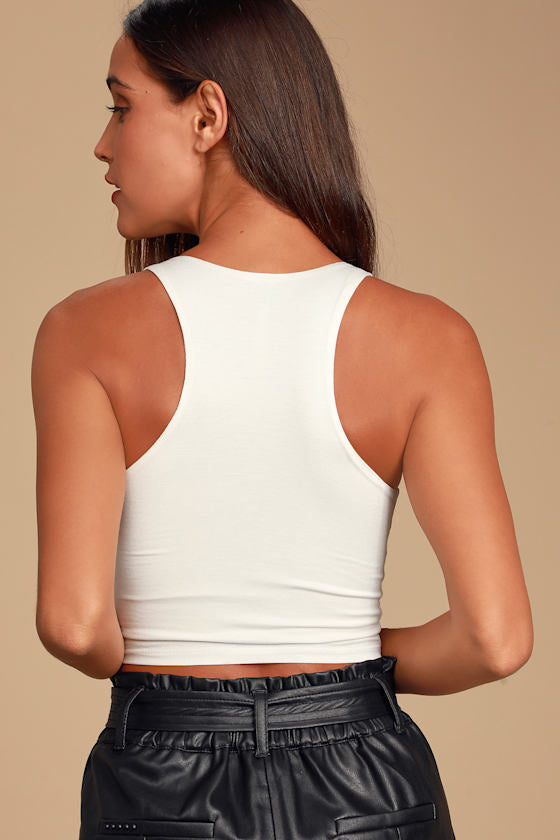 Feel Like Dancing White Crop Top