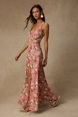 Everlasting Bliss Blush Floral Print Maxi Dress