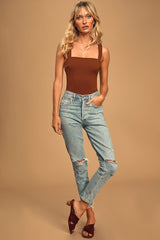 Symbolize Rust Brown Sleeveless Bodysuit