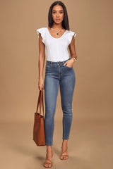 Aralia Medium Wash High-Rise Skinny Jeans