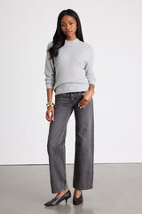 Campfire Cozy Light Grey Cropped Sweater