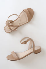 Darryian Light Nude Ankle Strap Sandals