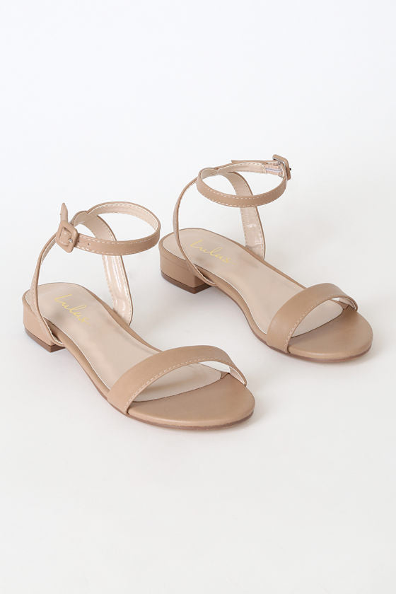 Darryian Light Nude Ankle Strap Sandals
