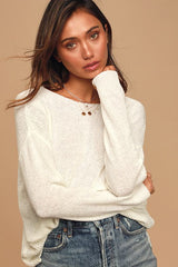 Positive Affirmations Ivory Loose Knit Sweater