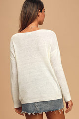 Positive Affirmations Ivory Loose Knit Sweater