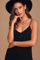 Garden Bloom Black Ruffled Shift Dress