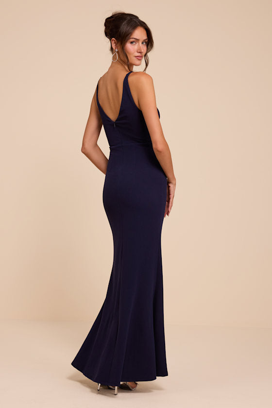 Melora Navy Blue Sleeveless Maxi Dress