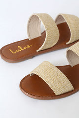 Time to Chill Natural Raffia Slide Sandals