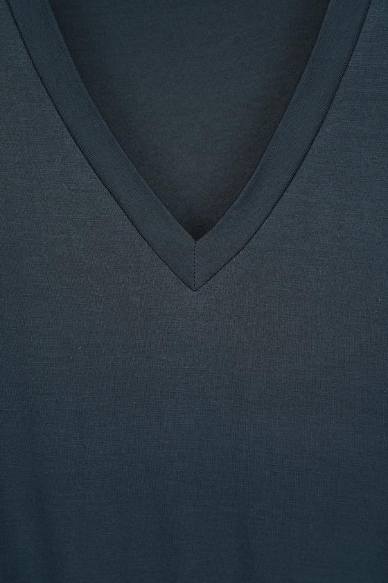 Adyn Dark Blue V-Neck T-Shirt Bodysuit
