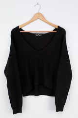 Feel it Still Black Knit Sweater