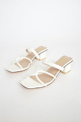 Leylia White High Heel Sandals
