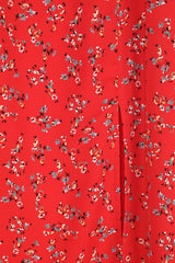 Bliss Me Red Floral Print Midi Skirt