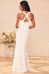Pure Romance White Mermaid Maxi Dress